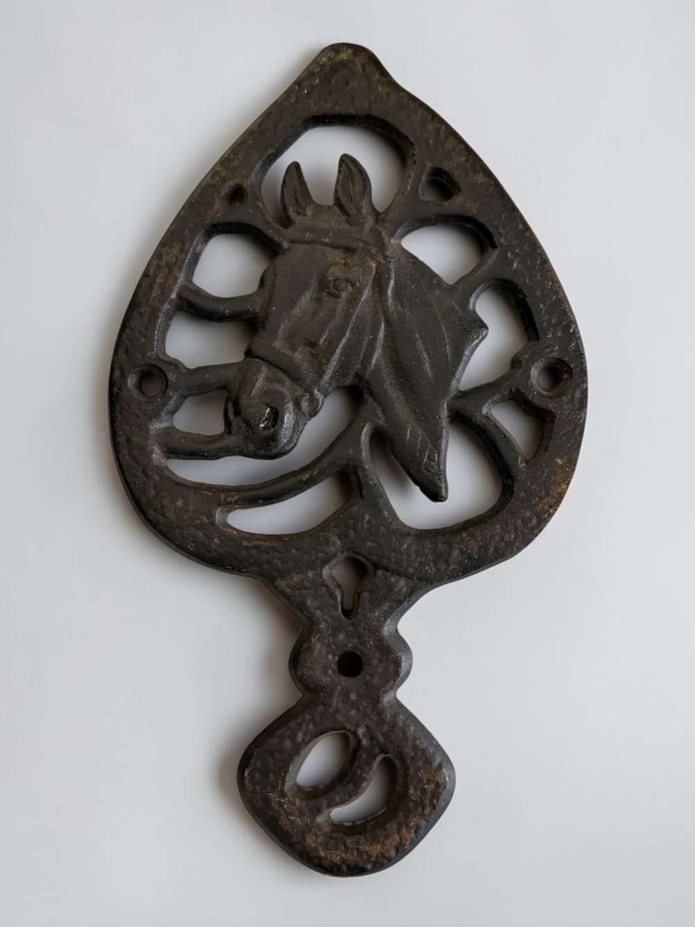 Vintage Cast Iron Horse Trivet or Hanging Wall Art Display
